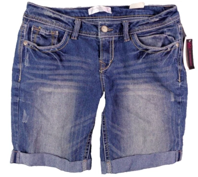 No Boundaries Bermuda Shorts Juniors 13 33x8 Mid Rise Embroidered Pockets New - Image 1 of 4