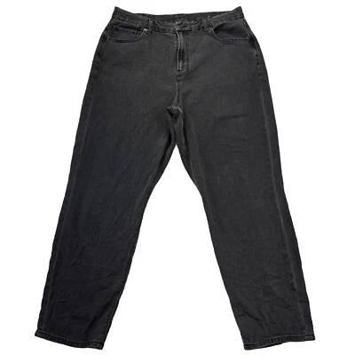 American Eagle Curvy Mom Jeans 14 Black Straight Leg Baggy Barn Chore 33x27 - Image 1 of 4