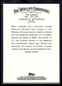 2010 Topps Allen & Ginter Jordin Sparks #216