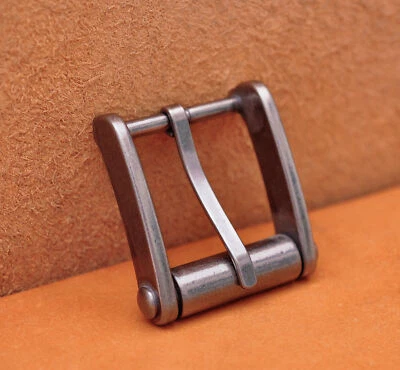 Novedad Para Hombres Retro Plata Sólida Pin Metal Rodillo Cinturón Hebilla 32mm Foto 1 de 4