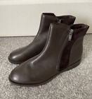 Footglove Brown Ankle Boots Zips Size 6
