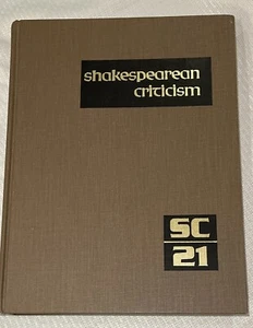 SC 21 Shakespearean Criticism Hardcover Book First Edition 1993 - Very Nice! - Foto 1 di 5