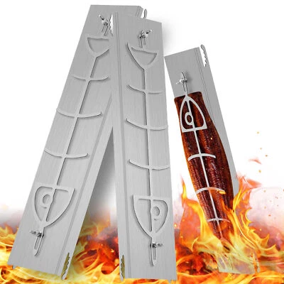 Flammlachsbrett Räucherbrett Flammlachsbretter Flammlachs Halterungen Edelstahl - Bild 1 von 4