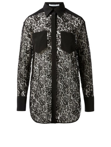 CAMICIA GIVENCHY IN PIZZO NERA TAGLIA PICCOLA ETICHETTA NUOVA MADE IN ITALY