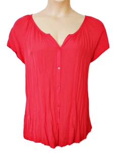 ROTE BLUSE MIT FLÜGELÄRMELN UND RUNDHALSAUSSCHNITT, LABEL BE, GRÖßE UK 28, LT546 - Bild 1 von 3