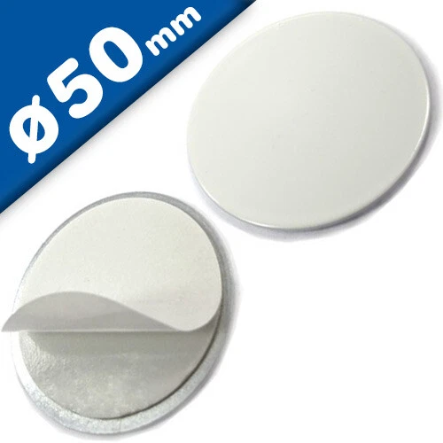 Metallscheiben rund selbstklebend WEIß Ø 50 x 2,5mm DC01 Gegenstück für Magnete - Bild 1 von 2