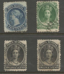 Canadá NOVA SCOTIA 1860-63 QV SG24,26 & 29 (2) usado gato £158 - Imagen 1 de 1