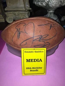 Emmitt Smith 25th Birthday & M.Irvin Signature/Autograph Dallas Cowboys Football - Picture 1 of 6