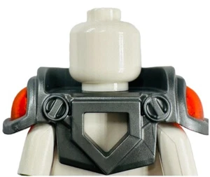 LEGO New Minifig Flat Silver Armor Breastplate Back Studs Neon Orange Pad D21 - Picture 1 of 5