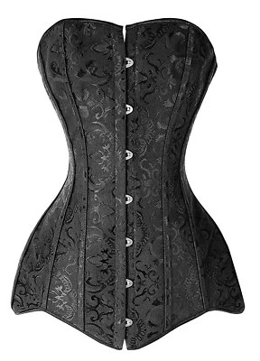 Plus Size Women Steel Boned Corset Overbust Long Torso Waist Training Corset - Image 1 of 4