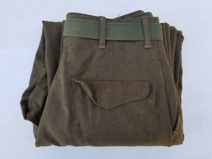 WW2 Pattern Button Fly Trousers Size 30X31 w/ Belt Dated 1948 - Picture 1 of 9