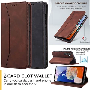 For Samsung Galaxy A15 5G Magnetic Card Pocket Case Wallet Leather Phone Cover - Picture 1 of 26