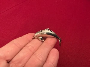 Vintage Sterling Silber Delfin Anhänger 3D Dia - sehr einzigartig - Bild 1 von 7