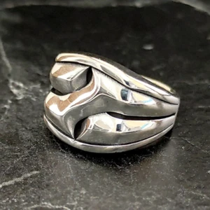 925 Sterling Silver Braided Puzzle Piece Ring , Silver Shiny Puzzle Design Ring - Picture 1 of 9