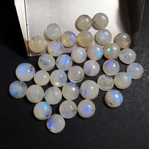 Natural Rainbow Moonstone Cabochon Round Loose Gemstone Lot 32 Pcs 9 MM 101 CT - Picture 1 of 4
