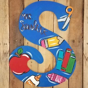 Beltorian Back To School Font, Wooden Letter Cutout, Unfinished Cheap Letters - Picture 1 of 2