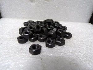 (50) 1/4"-28 Hex Nut Black Oxide Finish Grade 5 Steel Right Hand ASME B18.2(MK) - Picture 1 of 4