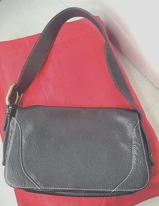 Mila Paoli Black Genuine Leather Hand Bag Purse Saddle bag Style Fall Winter - Picture 1 of 11