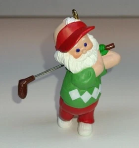 De colección Hallmark Keepsake adorno de Navidad en los enlaces Santa jugando al golf 1989  - Imagen 1 de 10