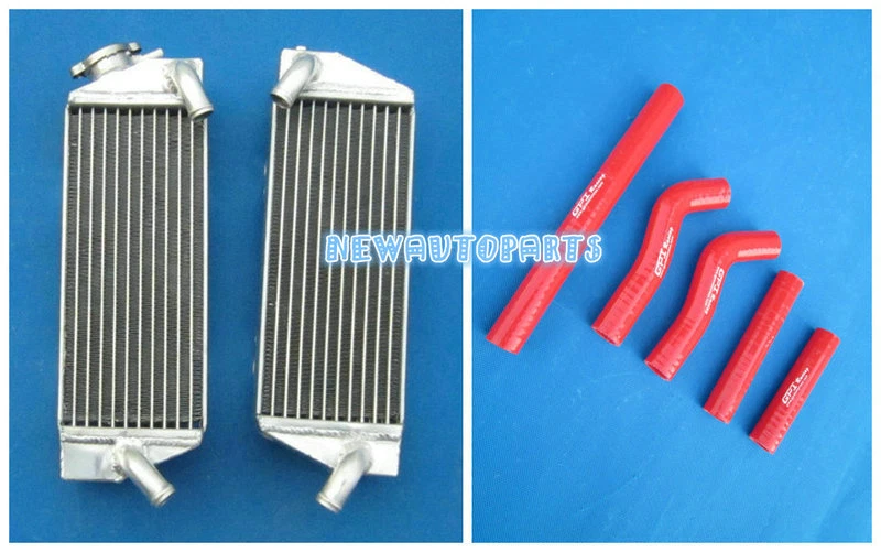 Radiador de aluminio rojo L&R + manguera para KTM 250SXF 250SX-F 250 SXF SX-F 2005-2006 Foto 1 de 4