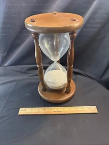 Vintage Large Hourglass Sand Timer One Hour 12x7” Wood Frame VG Used Freeship! - Bild 1 von 10