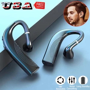 Bluetooth Headset Wireless Earphone Hands-free Earpiece with Mic for iOS Android - Picture 1 of 13
