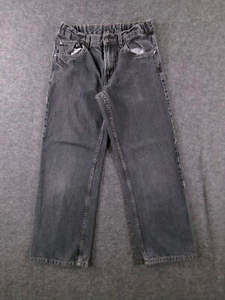 Faded Glory Jean Youth 12 Black Baggy Relaxed Fit Dark Wash Grunge Skater Y2K - Picture 1 of 13