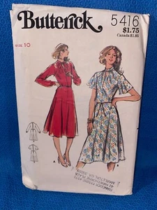 Butterick Sewing Pattern 1970s-80s Dress Size 10 Cut 5416 - Picture 1 of 4