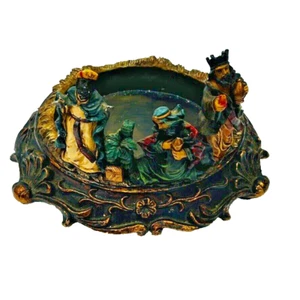 Holy Family Christmas Nativity Themed Candy Dish or Candle Holder - Picture 1 of 4