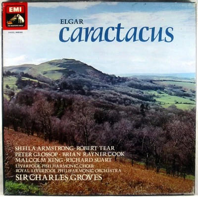 2 LP BOX EMI HMV UK QUAD 1977 Elgar CARACTACUS Groves ANGEL SERIES SLS-998 NM - Image 1 of 4