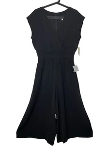 (NEW) Eliza J Size 8 Jumpsuit Black Belted Dressy Formal Lined - Picture 1 of 15