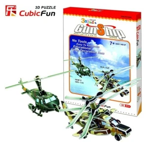 3D Puzzles EPS Foam board Educational creative, No Glue -  Gunship Helicopters - Picture 1 of 2