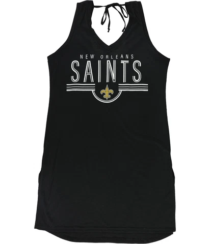 G-III Sports Womens New Orleans Saints Cover-Up Swimsuit, Black, Small Cover