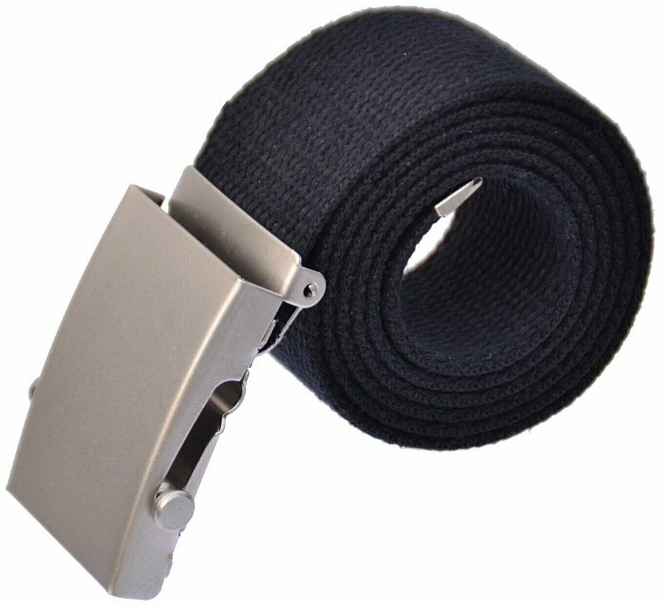 Stoffgürtel  100-150 cm  Schiebe Schnalle Canvas Jeans Gürtel 4 cm breit S-MAK - Bild 1 von 1
