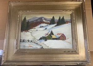 Oil on Canvas Winter Scene 14" by 10" - Picture 1 of 3