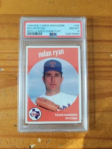 1989 Baseball Cards Magazine #45 Nolan Ryan Hand Cut PSA 8 NM-MT Rangers HOF - Picture 1 of 1