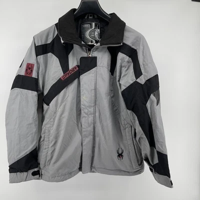 Spyder Team Venom Ski Snowboard Jacket Men's Medium Gray Black Spyder Logo - Image 1 of 4