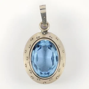Aquamarine Pendant Sterling Silver Ladies Stunning 925 3.1g AR92 - Picture 1 of 3