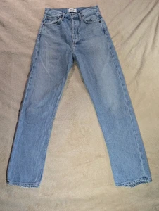 Agolde Damen Größe 25 90er Pinch Waist Jeans Hellblau Knopfleiste Gerades Bein - Bild 1 von 10