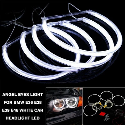 4X LED Angel Eyes Standlicht Ringe CCFL Scheinwerfer für BMW E46 Sedan 1995-2005 - Bild 1 von 4