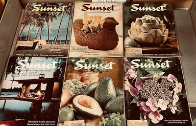 Vintage Sunset Magazines 1970 Jan-Aug, Oct-Dec, Set of 11 - Image 1 of 2