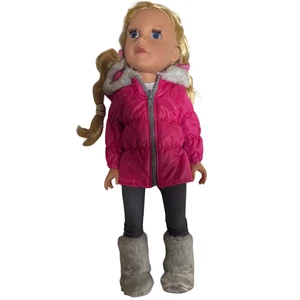 Journey Mädchen 18 Zoll Meredith Puppe blonde Haare blaue Augen Winter Outfit Jacke Stiefel - Bild 1 von 3