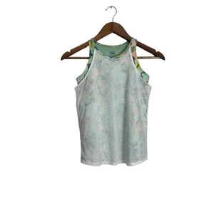 ATHLETA GIRL PERFECT PAIR TANK TOP IN MOSAIC CAMO RALEIGH GREEN L - Picture 1 of 8