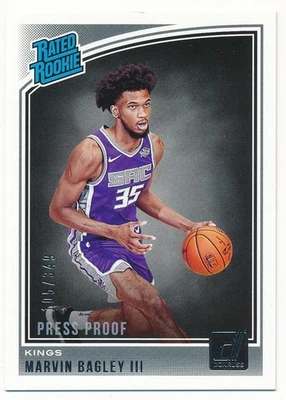 MARVIN BAGLEY III 2018-19 DONRUSS RATED ROOKIE PRESS PROOF #168 SP #105/349 MINT - Image 1 of 2
