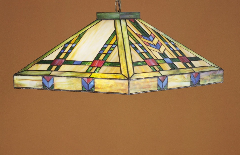 Meyda Tiffany 26464 Tiffany Glass 3-Light 17"W Pendant With Handmade Shade