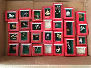 Hallmark 1988 Miniature Christmas Ornaments and Display Tree - Picture 1 of 5