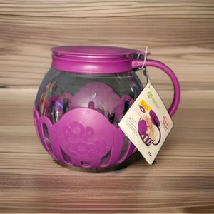 NEW ECOLUTION POPCORN POPPER 3 QUART EPOCA PURPLE GLASS MICRO POP - Picture 1 of 3