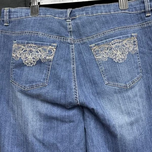 Gloria Vanderbilt Damen Jeans Größe 16 W Skimmer Capri bestickt - Bild 1 von 3