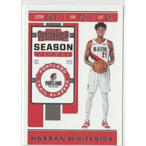 2019-20 Panini Contenders #36 Hassan Whiteside Season Tkt Portland Trail Blazers - Picture 1 of 2