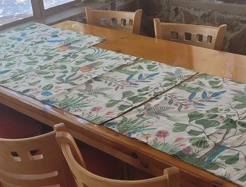 Pottery Barn Evie Floral Euro Shams 1- 27x28 2-23x27 Trees Butterlies 3 Scenes - Image 1 of 4